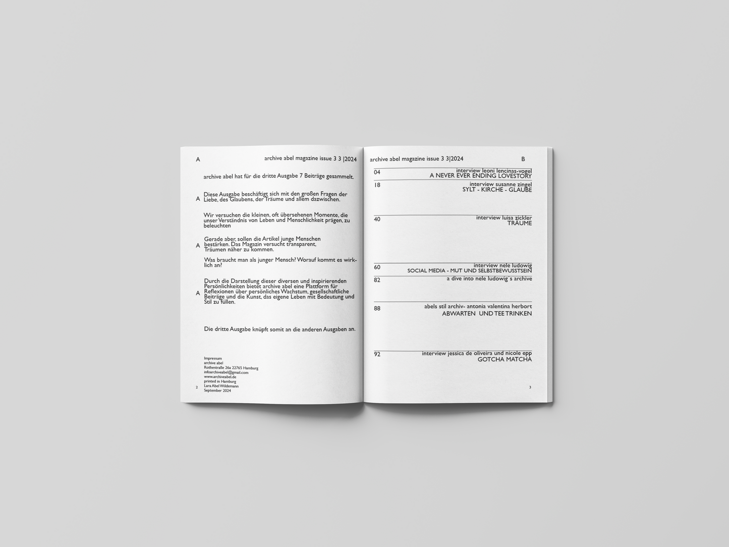 archive abel Magazin Issue 3